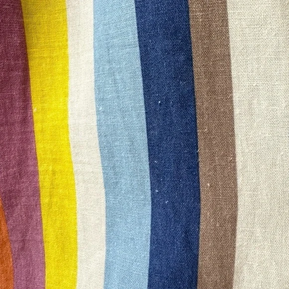 Gilli Colorful Striped Linen Tie High Waist Wide Leg Culotte Pants Size L - Picture 14 of 15